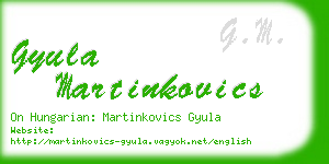 gyula martinkovics business card
